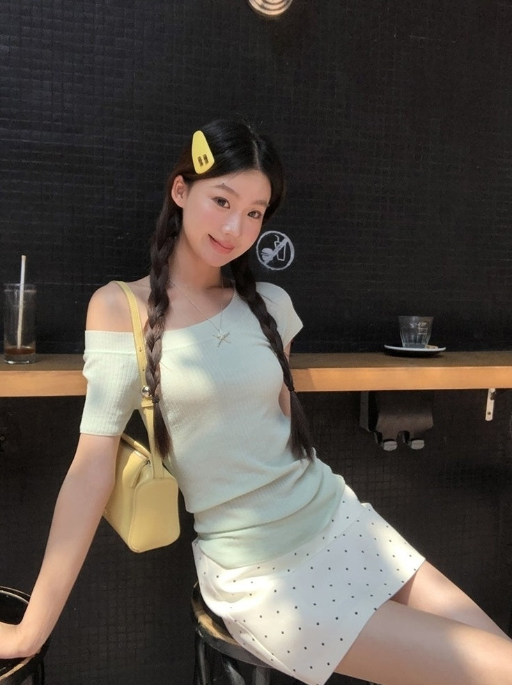 Trendy Offshoulder Knit Top