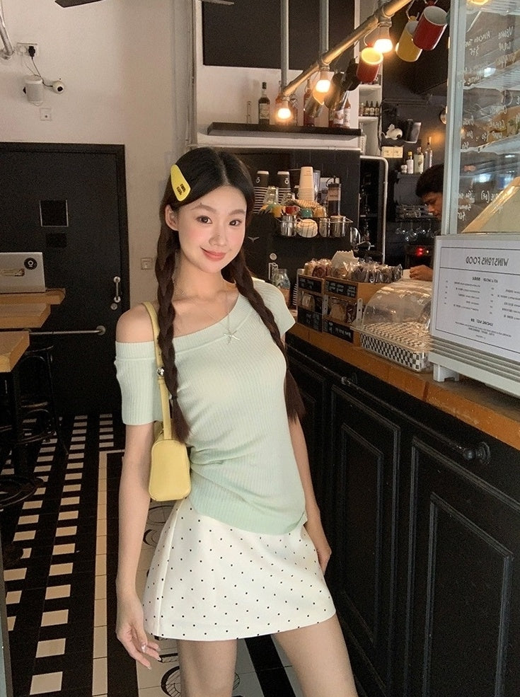 Trendy Offshoulder Knit Top