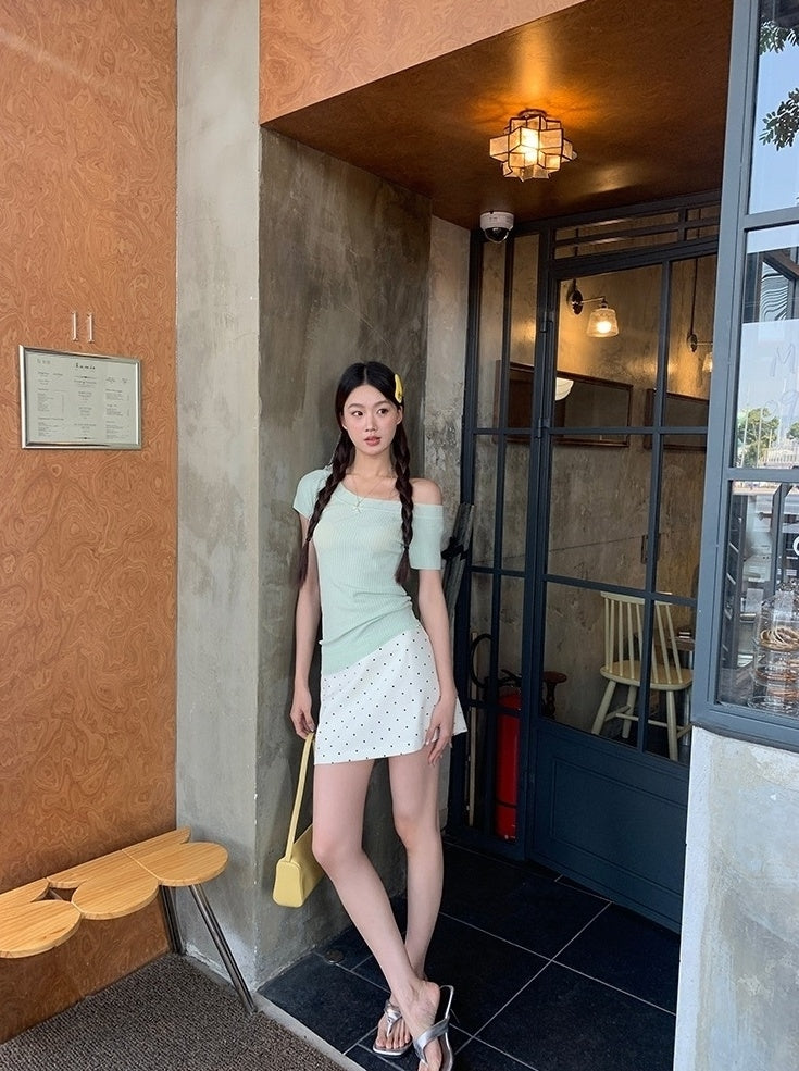 Trendy Offshoulder Knit Top
