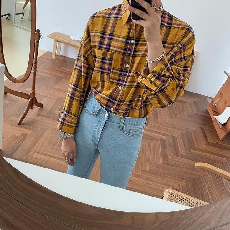Trendy Plaid Long Sleeve Shirt