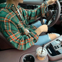 Trendy Plaid Long Sleeve Shirt
