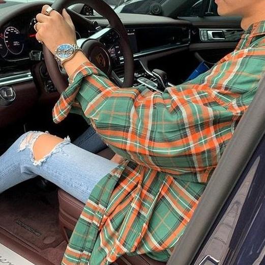 Trendy Plaid Long Sleeve Shirt