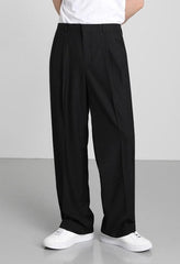 Trendy Relaxed Fit Wide Leg Trousers