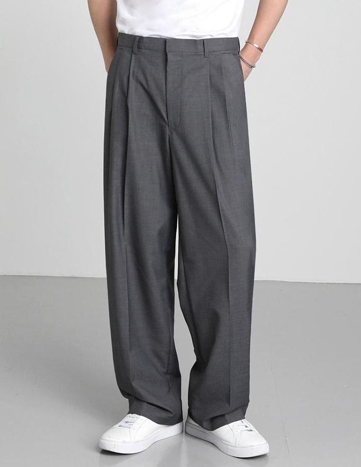 Trendy Relaxed Fit Wide Leg Trousers