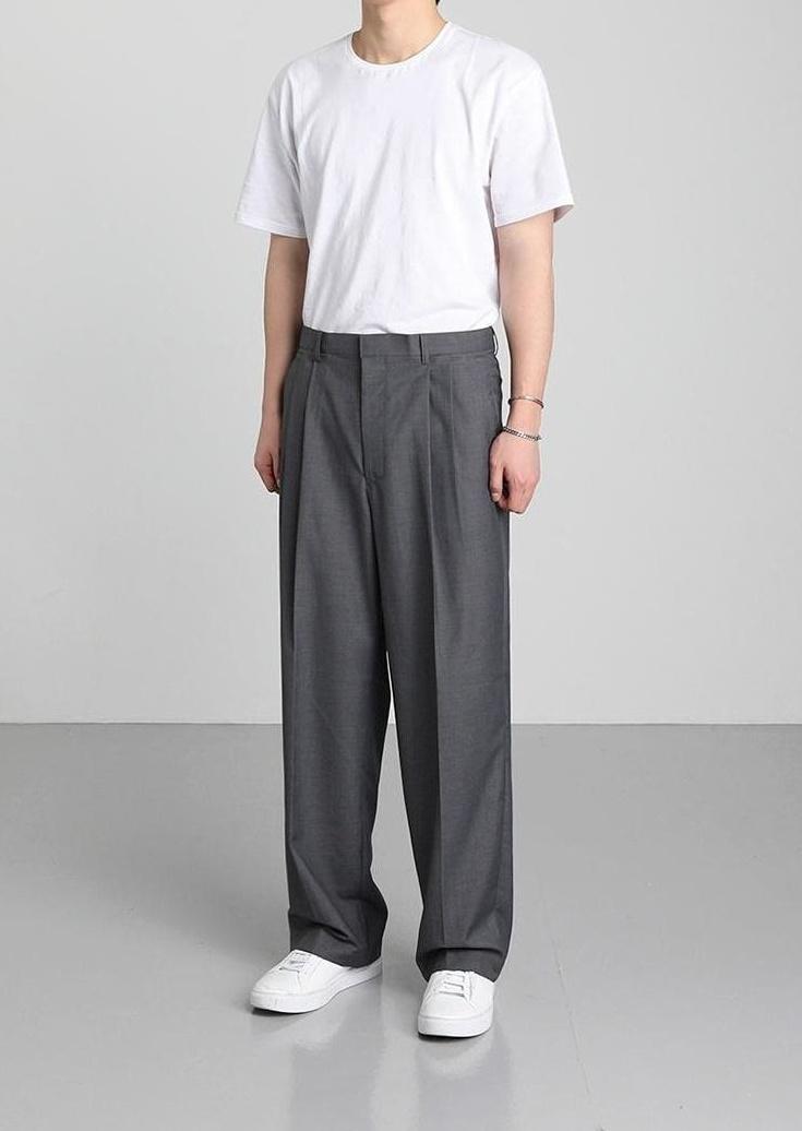 Trendy Relaxed Fit Wide Leg Trousers