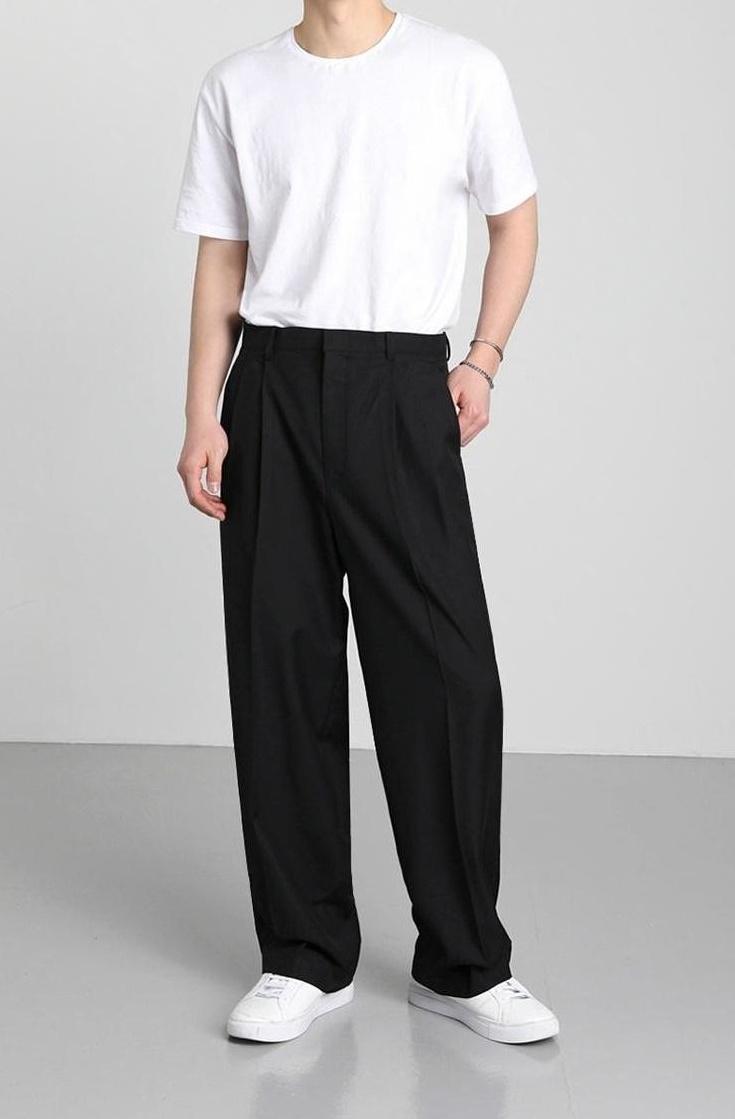 Trendy Relaxed Fit Wide Leg Trousers