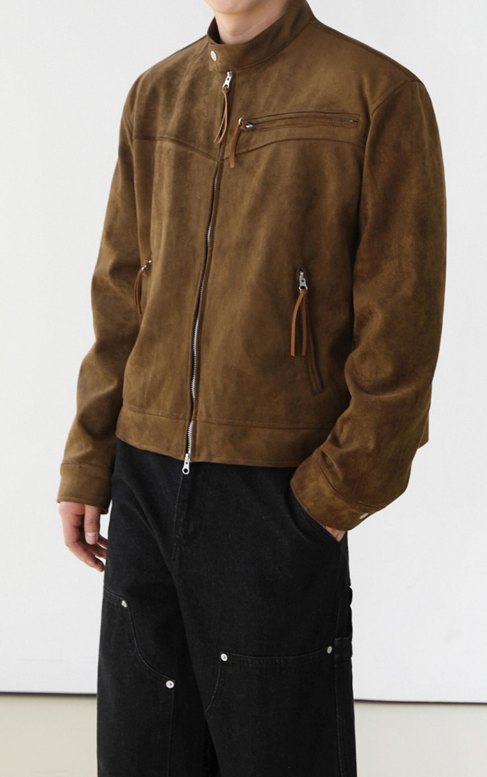 Trendy Short Jacket With Stand Collar