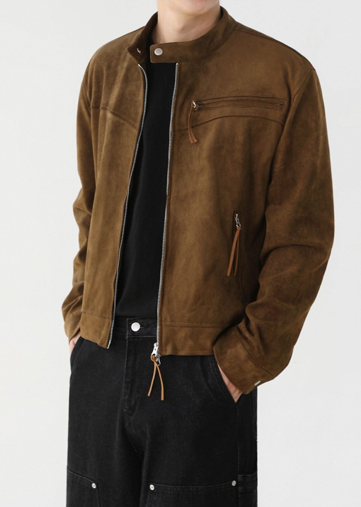 Trendy Short Jacket With Stand Collar