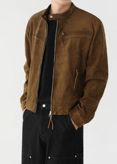 Trendy Short Jacket With Stand Collar