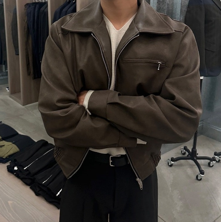 Trendy Short PU Leather Jacket