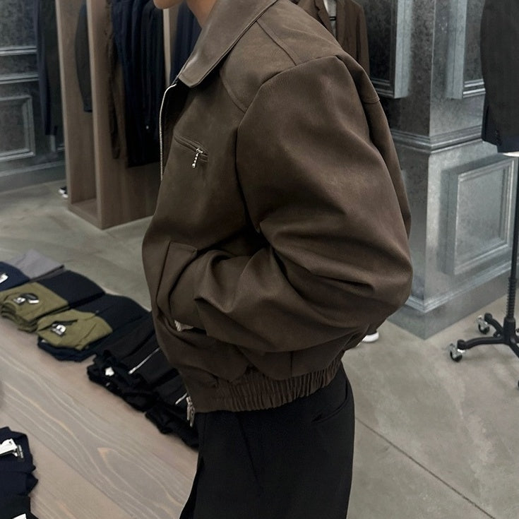 Trendy Short PU Leather Jacket