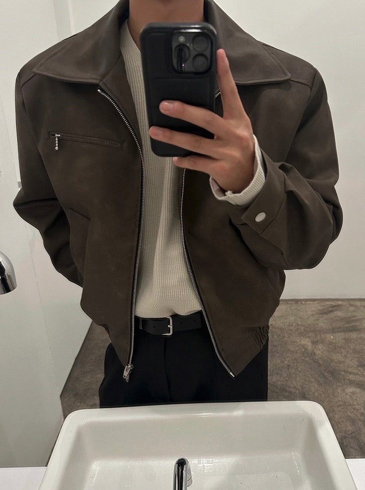 Trendy Short PU Leather Jacket