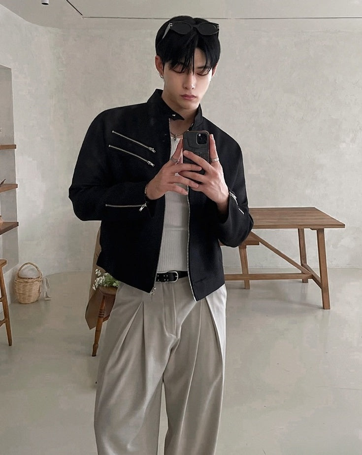 Trendy Short Stand Collar Jacket