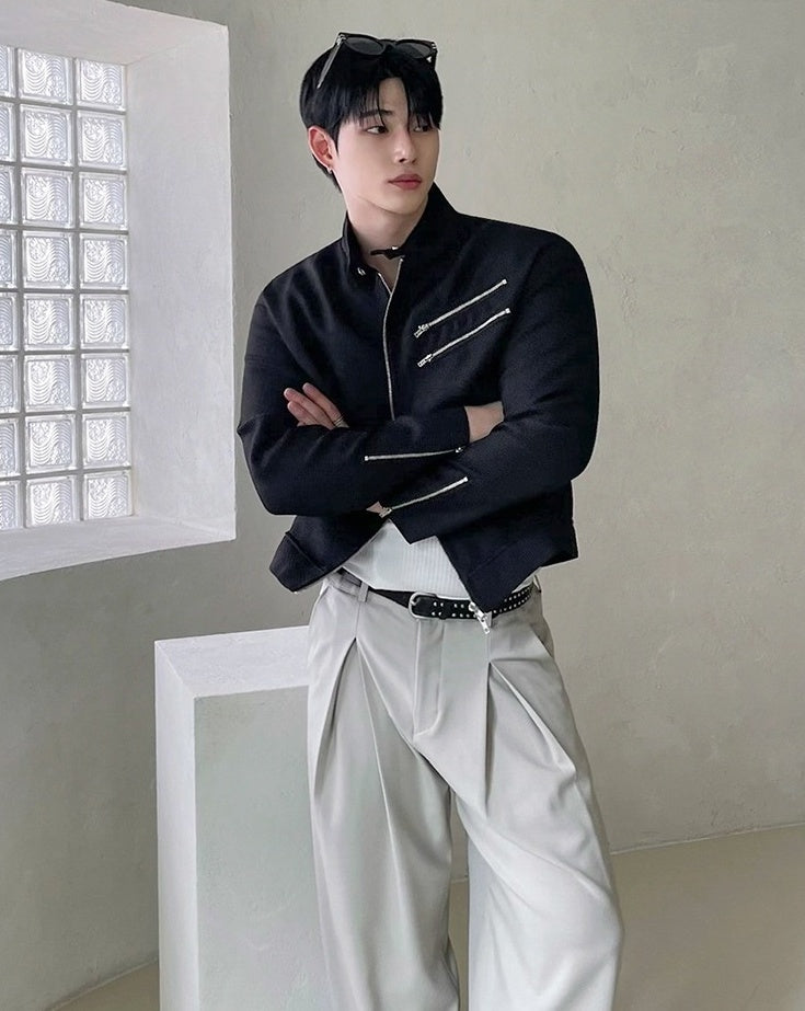 Trendy Short Stand Collar Jacket