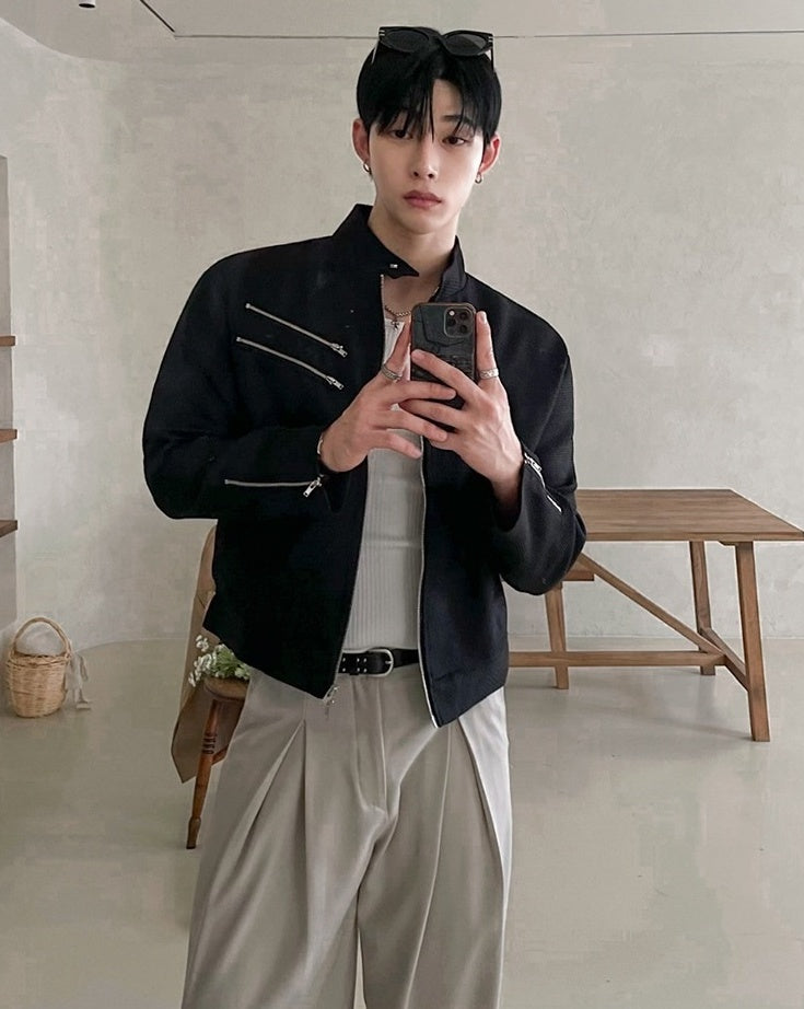 Trendy Short Stand Collar Jacket