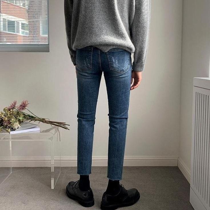 Trendy Slim Fit Distressed Denim Pants