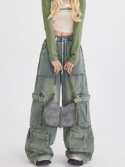 Trendy Streetwear Loose Fit Cargo Jeans