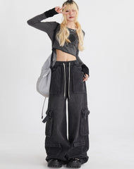 Trendy Streetwear Loose Fit Cargo Jeans