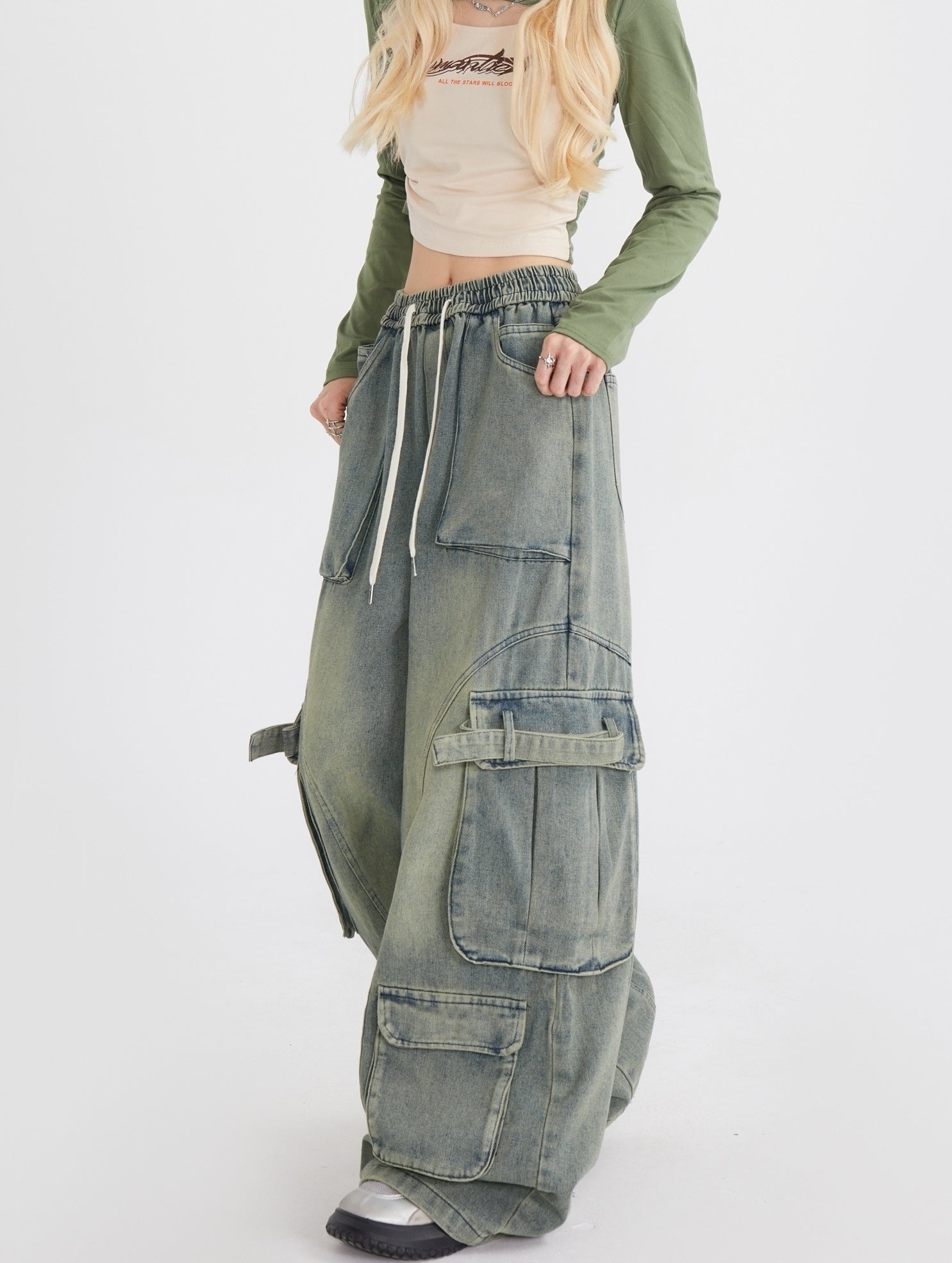 Trendy Streetwear Loose Fit Cargo Jeans