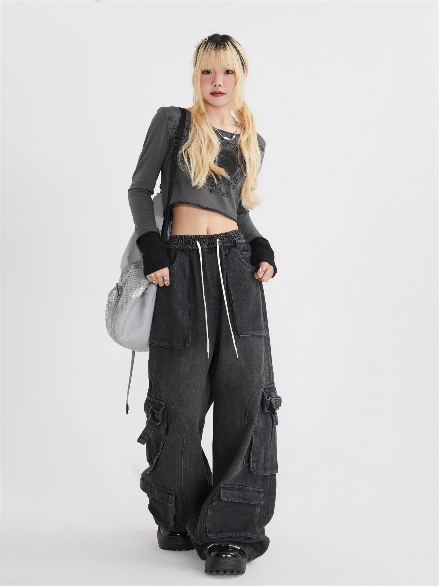 Trendy Streetwear Loose Fit Cargo Jeans