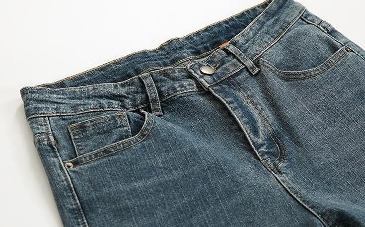 Trendy Tapered Denim Pants With Distressed Design