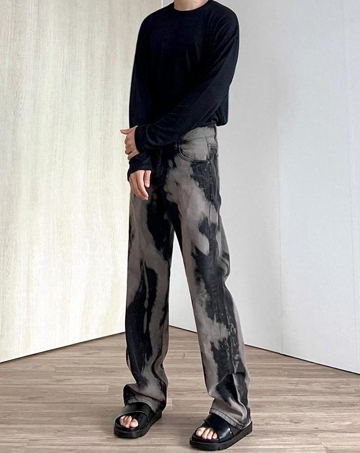 Trendy Tiedye Washed Denim Pants