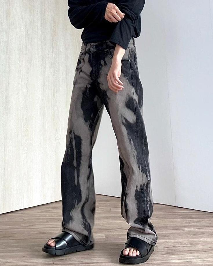 Trendy Tiedye Washed Denim Pants