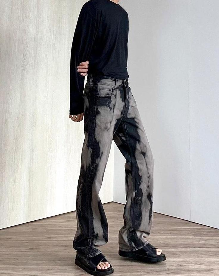 Trendy Tiedye Washed Denim Pants