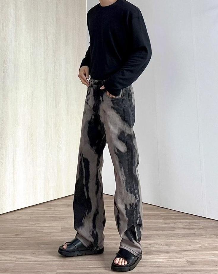 Trendy Tiedye Washed Denim Pants