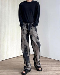 Trendy Tiedye Washed Denim Pants