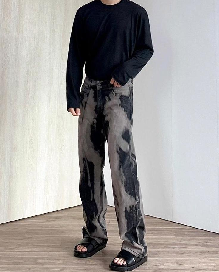 Trendy Tiedye Washed Denim Pants