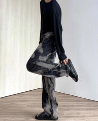 Trendy Tiedye Washed Denim Pants