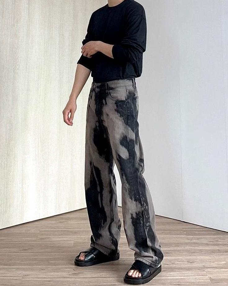 Trendy Tiedye Washed Denim Pants