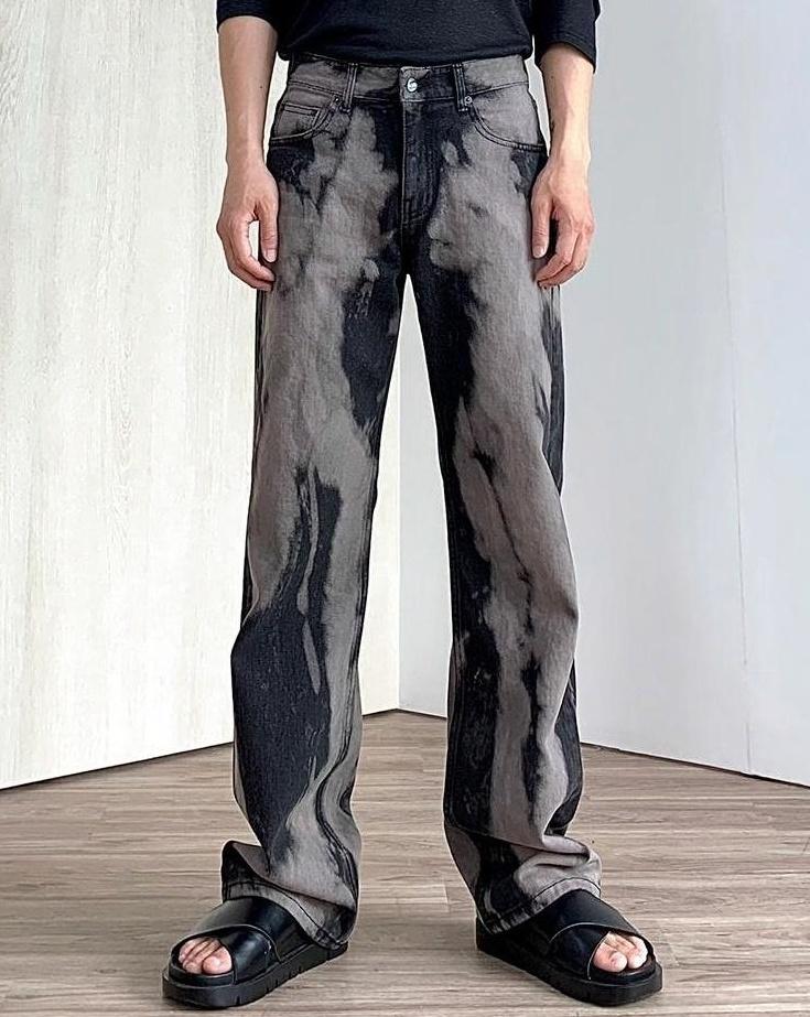 Trendy Tiedye Washed Denim Pants