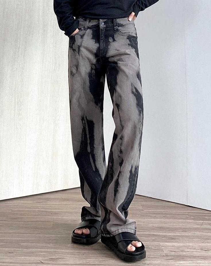 Trendy Tiedye Washed Denim Pants