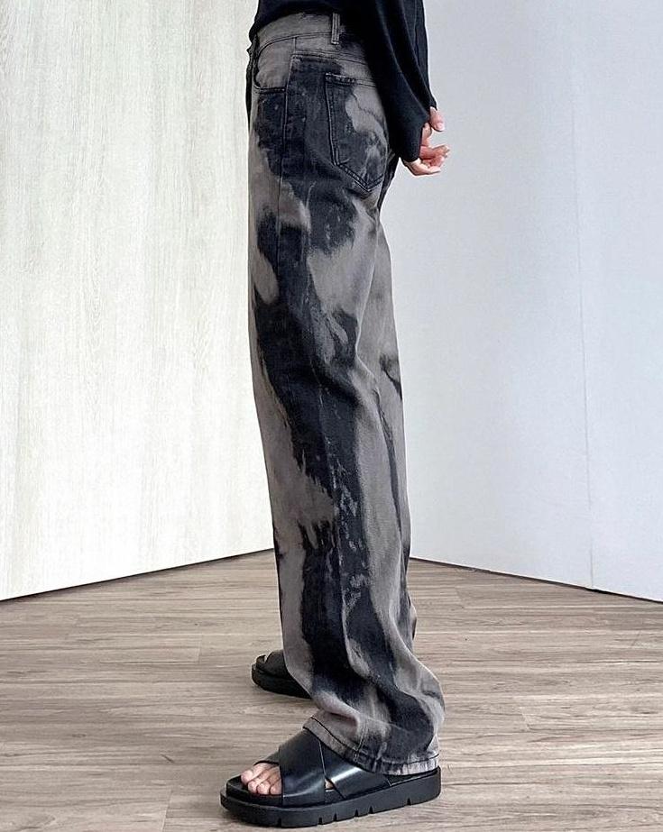 Trendy Tiedye Washed Denim Pants