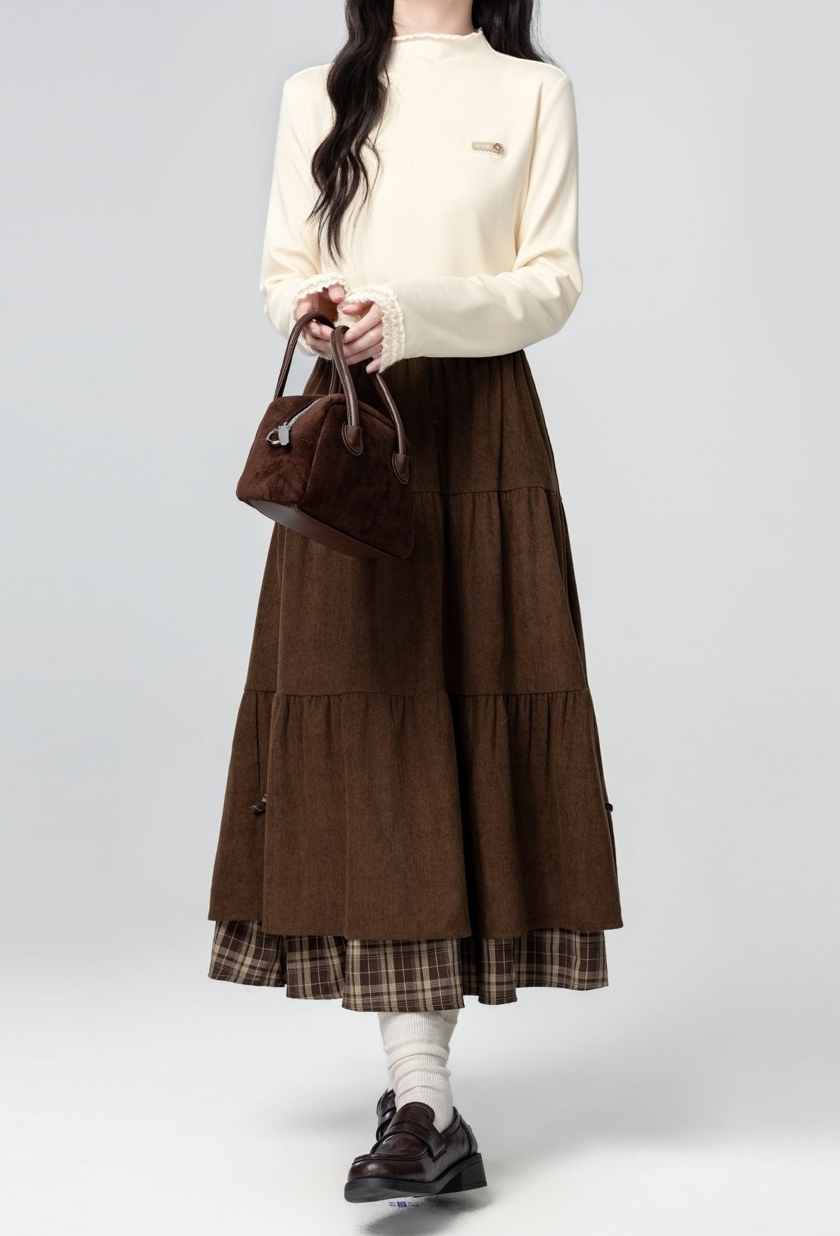 Turtleneck Poncho Cable Knit Sweater Top
