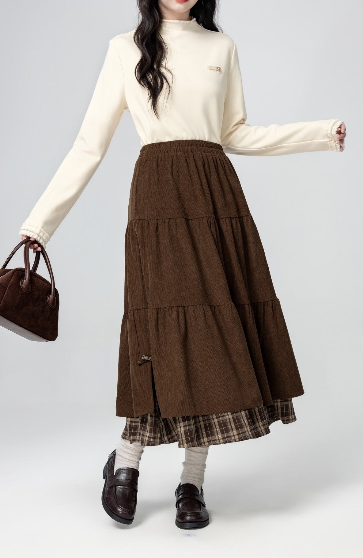 Turtleneck Poncho Cable Knit Sweater Top