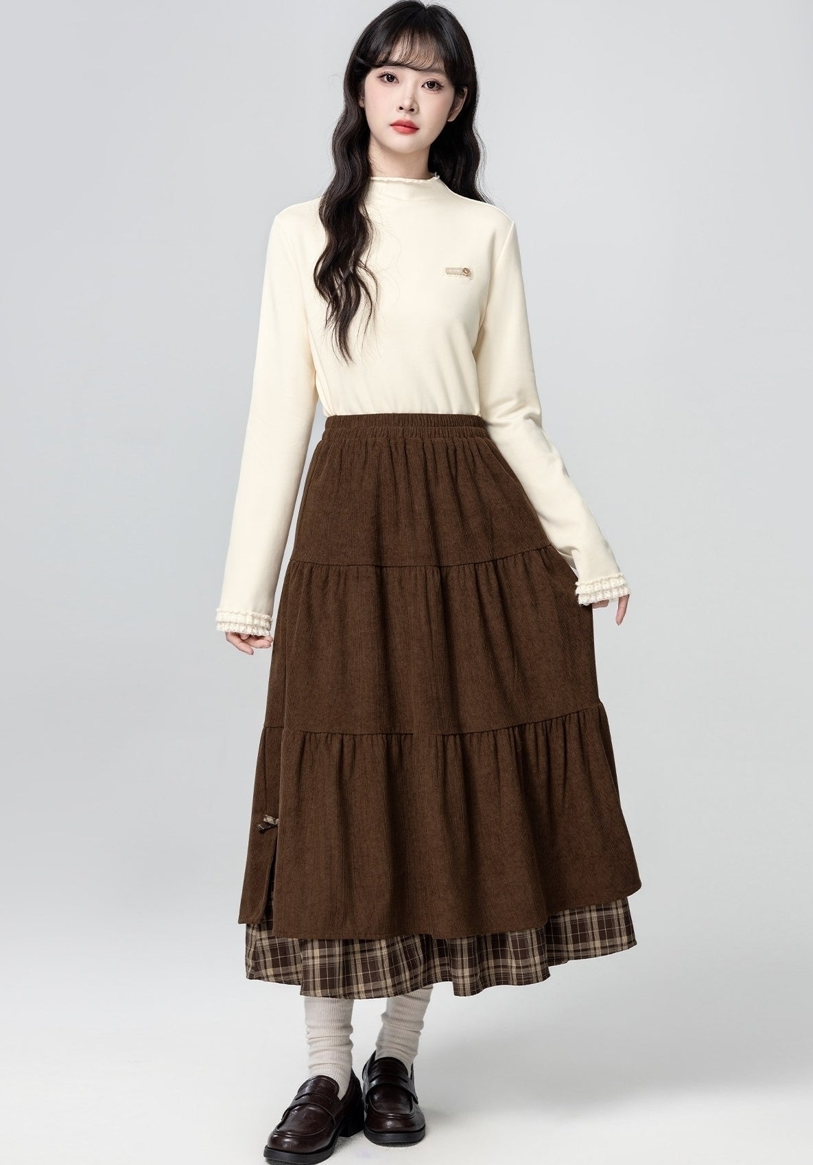 Turtleneck Poncho Cable Knit Sweater Top