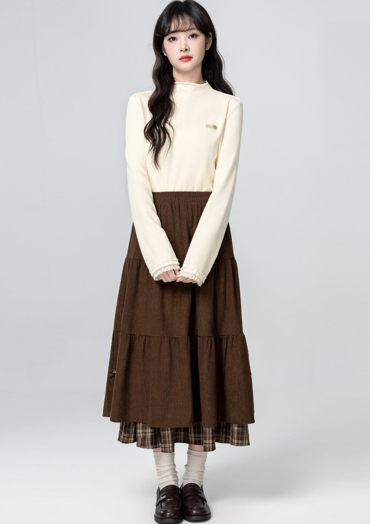 Turtleneck Poncho Cable Knit Sweater Top