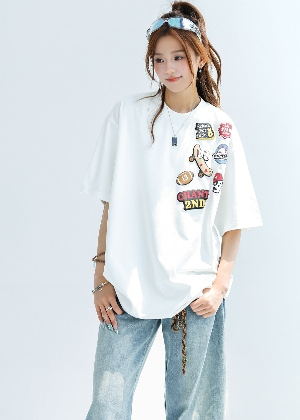 Unique Print Cooling Sun Protection Short Sleeve Top