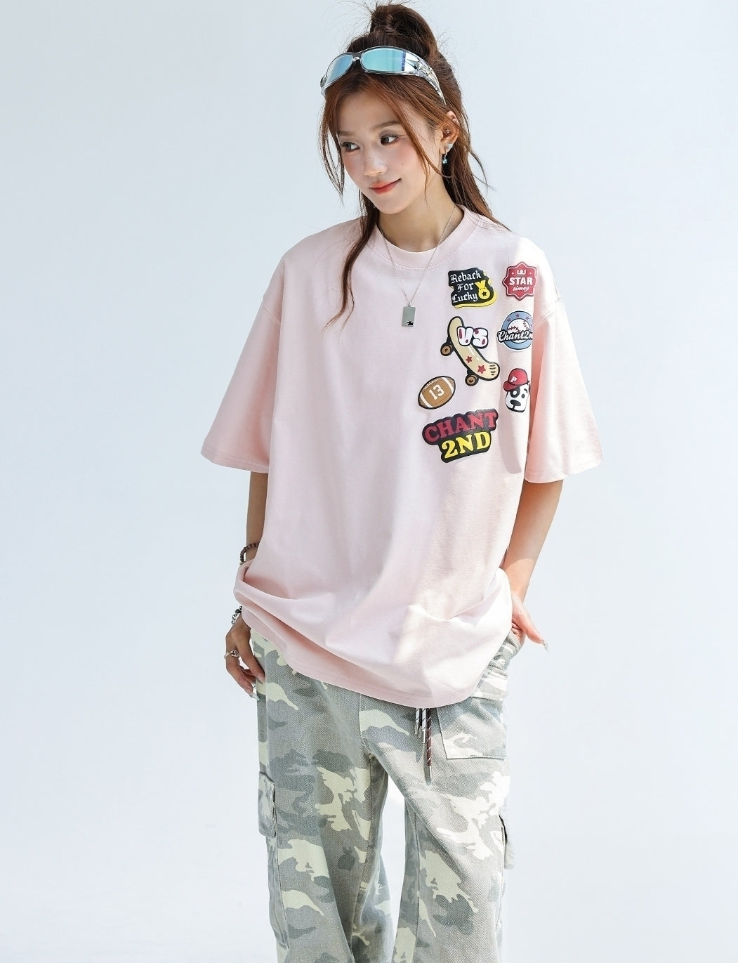Unique Print Cooling Sun Protection Short Sleeve Top