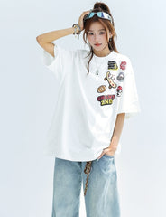 Unique Print Cooling Sun Protection Short Sleeve Top