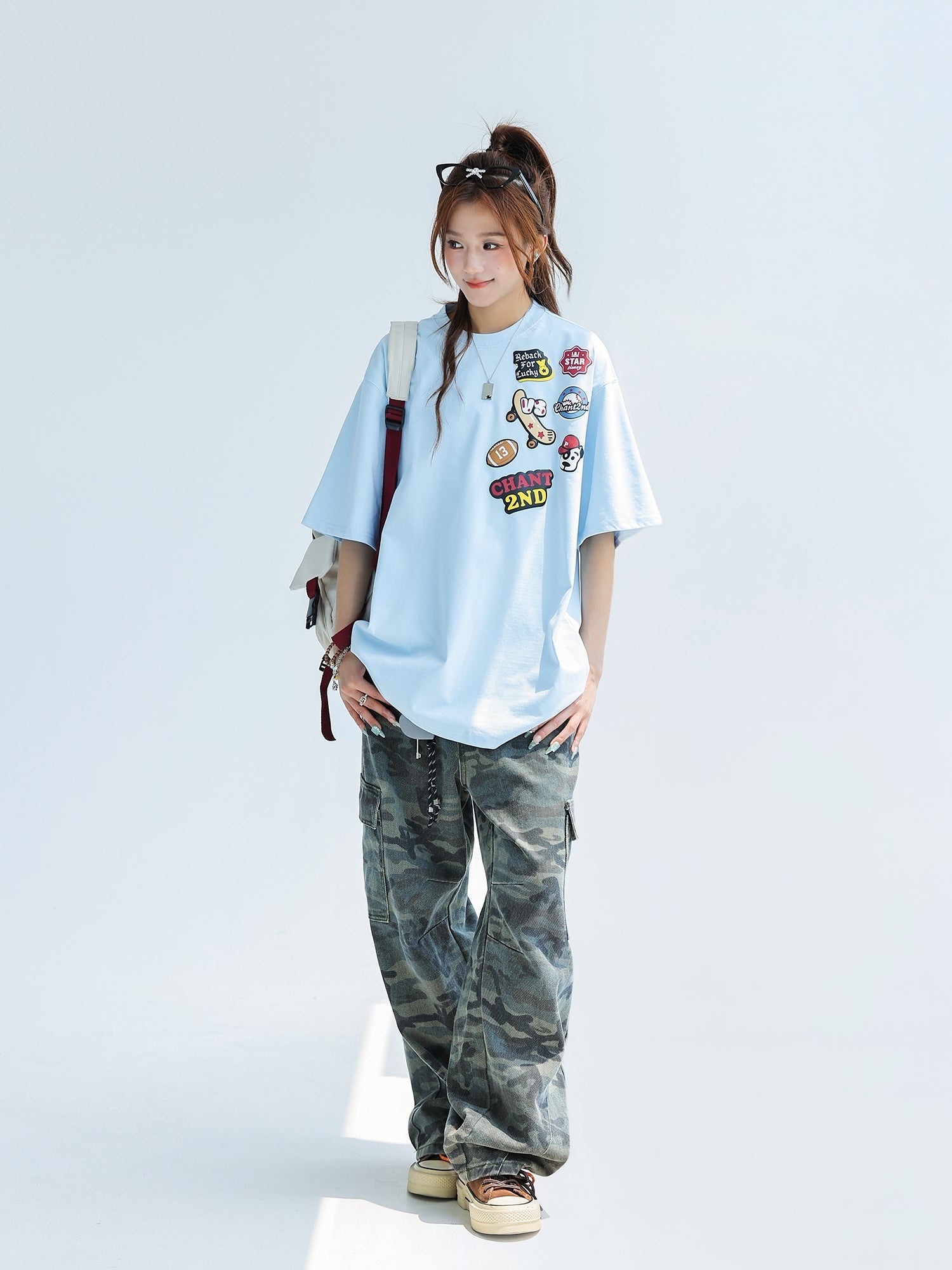 Unique Print Cooling Sun Protection Short Sleeve Top