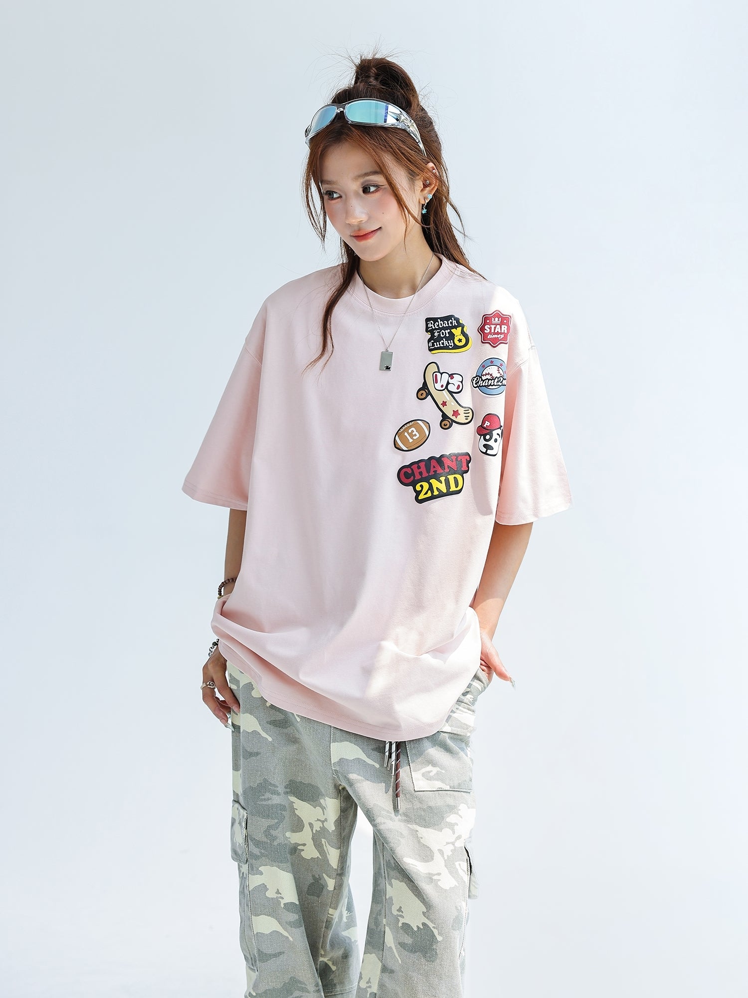 Unique Print Cooling Sun Protection Short Sleeve Top