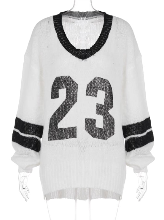 White See-Through Knitted Sweater