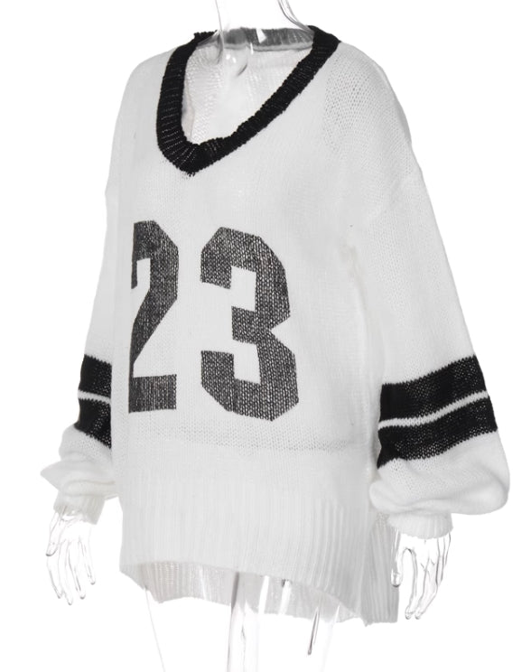 White See-Through Knitted Sweater
