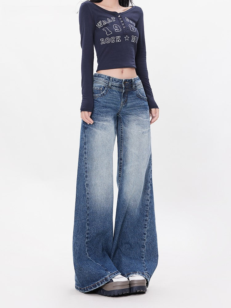 Vintage Blue Low-Waisted Jeans
