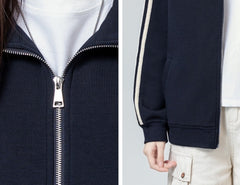 Vintage Blue Striped Jacket Sweatshirt Coat