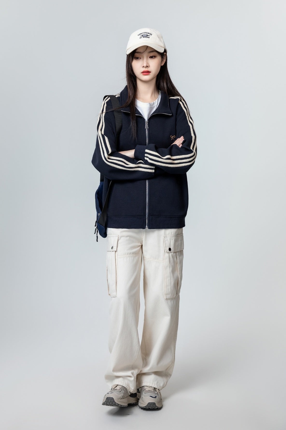 Vintage Blue Striped Jacket Sweatshirt Coat